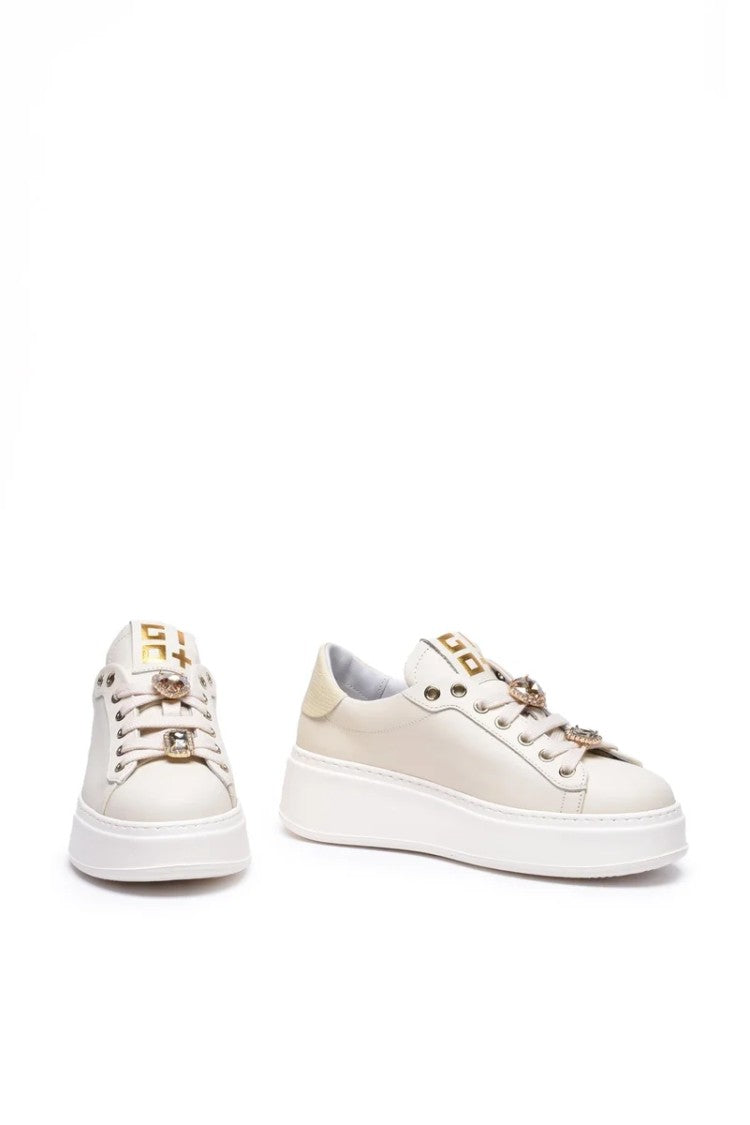 Gio + White Leather Rubber Women's Leather Sneakers