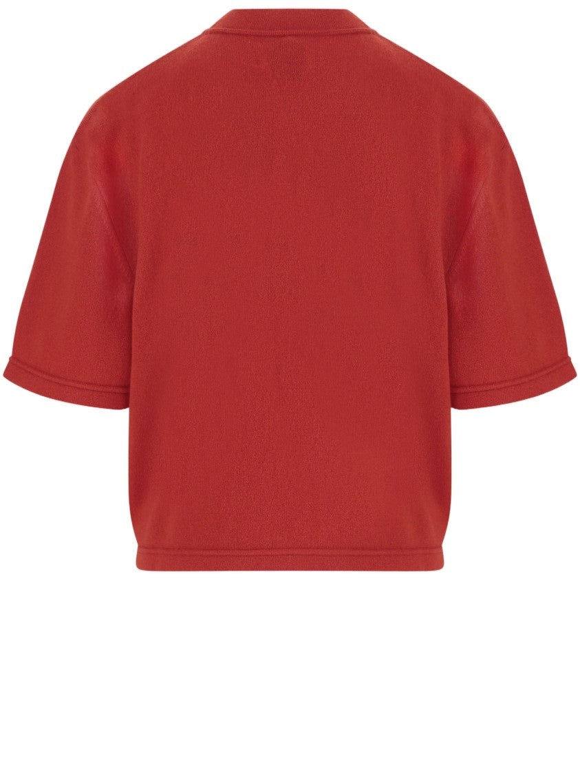 Sa Su Phi Red Crewneck Knit Cashmere Sweater