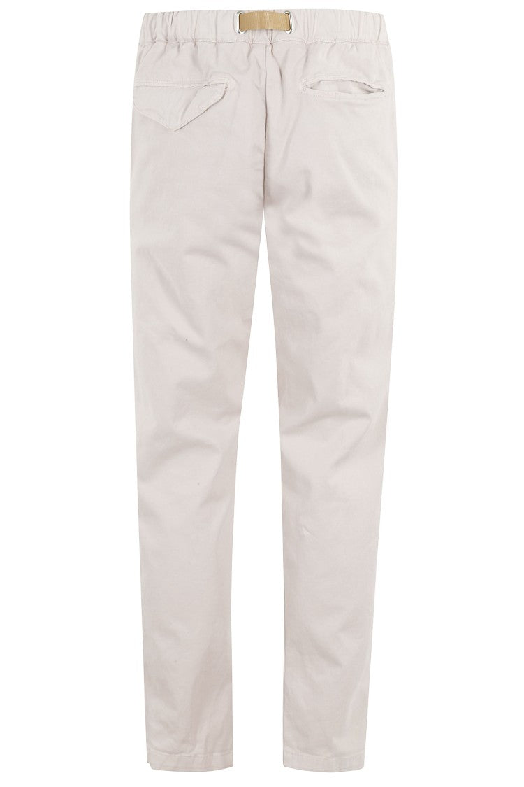 White Sand Sand Straight-Leg Stretch Cotton Gabardine Pants