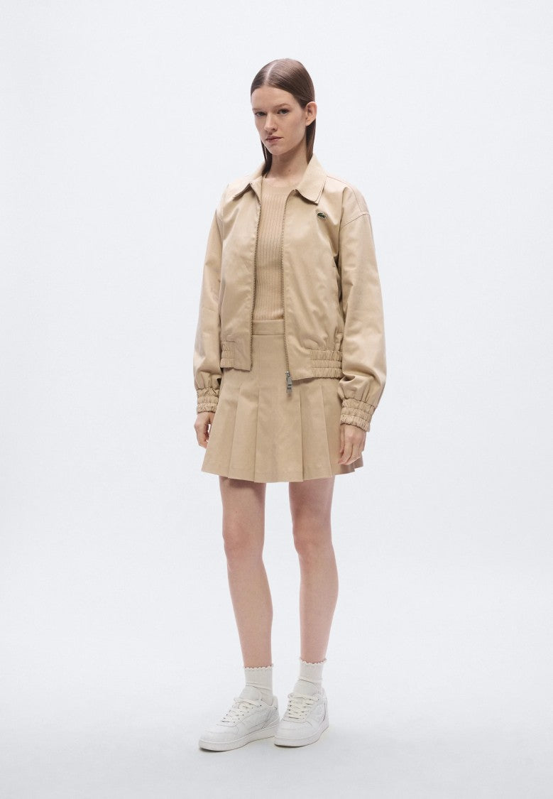 Lacoste Beige Short Pleated Cotton Skirt