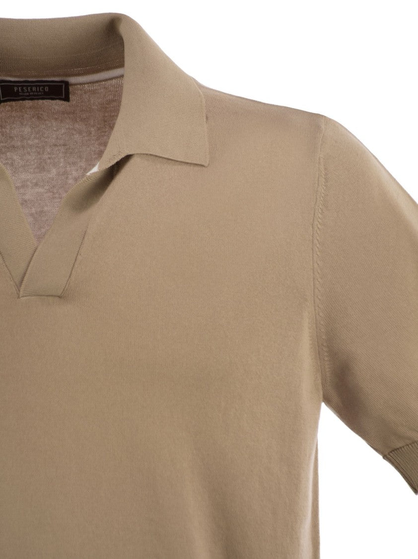 Peserico Polo Shirt In Pure Cotton Yarn