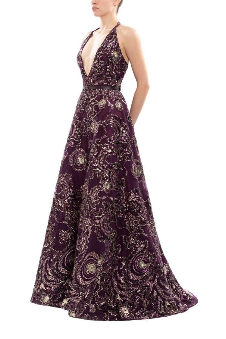 Saiid Kobeisy Embroidered Long Dress