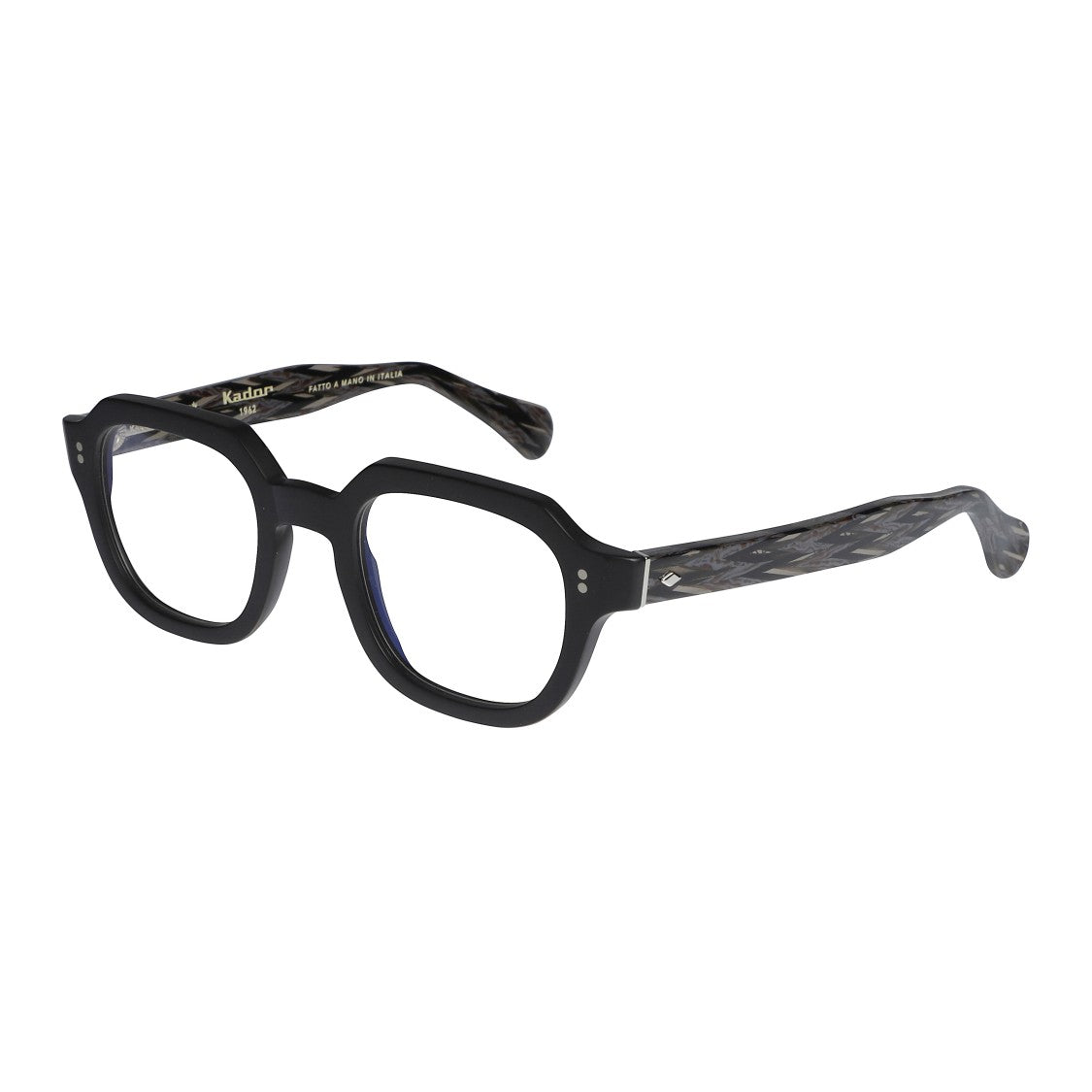 Kador Orbit Special-V Square Frame Sunglasses With Patterned Arms