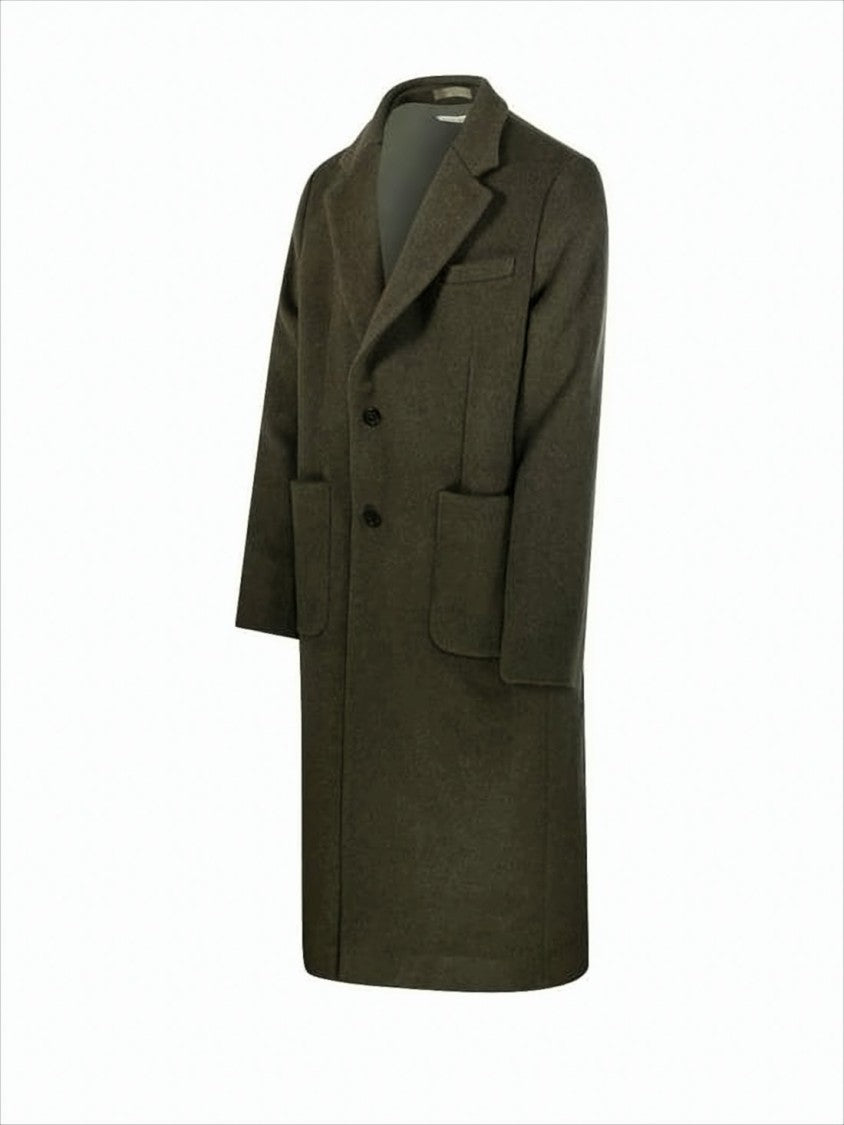 Our Legacy Textured Wool Blend Coat With Structured Lapel