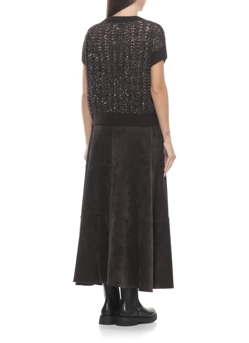 D. Exterior Brown Wool Sweater