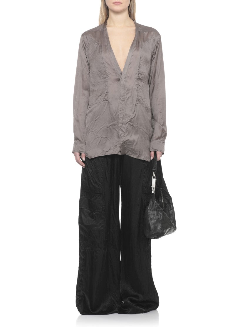 Rick Owens Dove Grey Larry Fogpocket Shirt