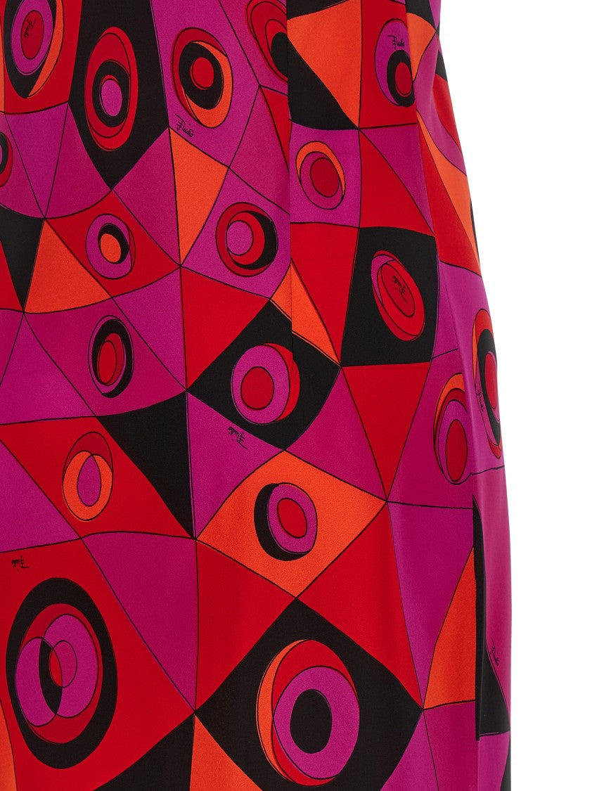 Emilio Pucci 'Occhi' Print Silk Crêpe De Chine Dress