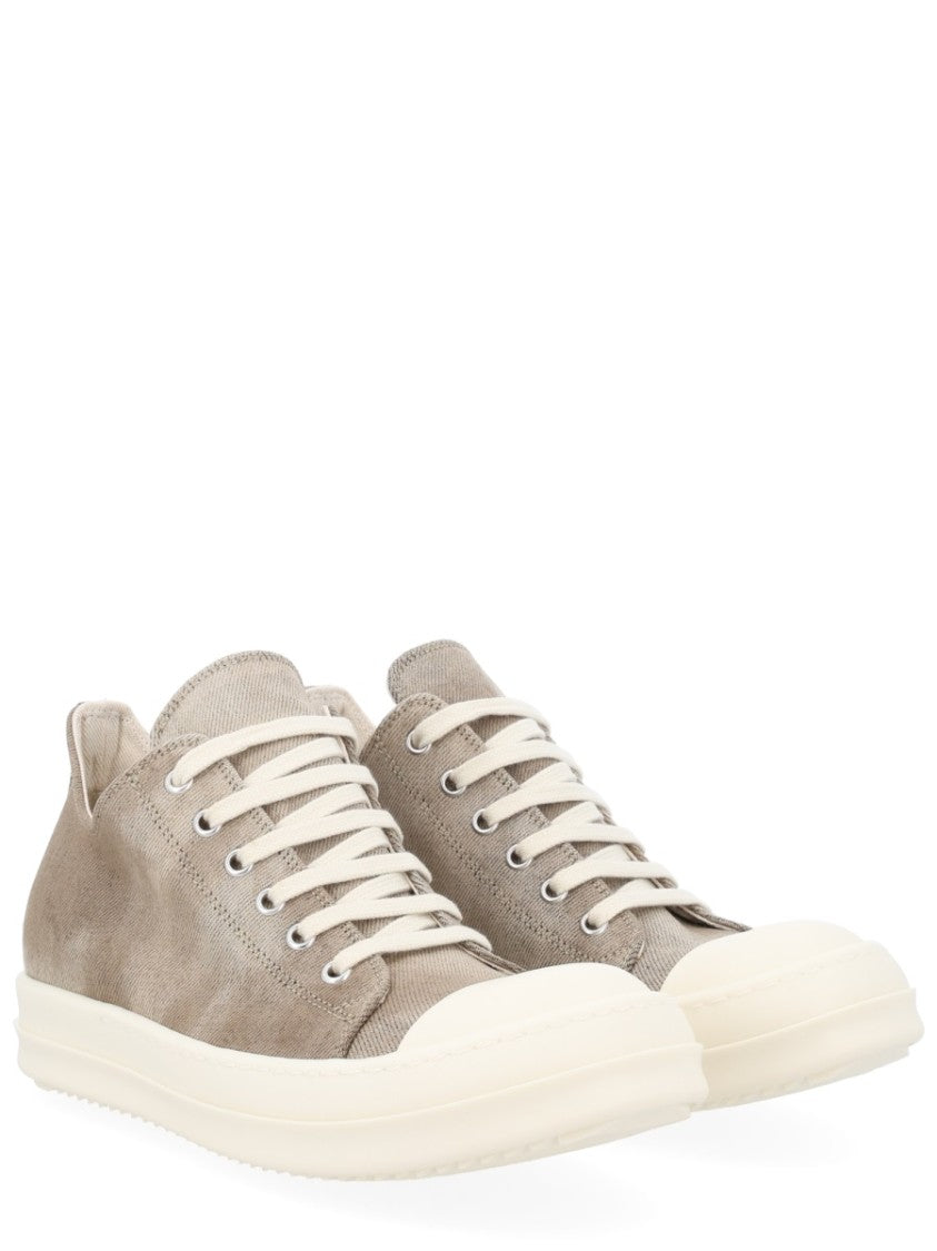Drkshdw By Rick Owens Neutrals Low Faded Ridged Sole Sneakers