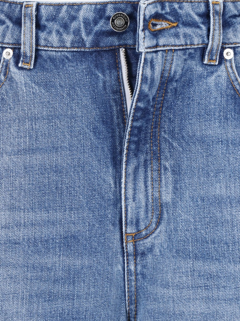 Givenchy Light Blue Cocoon Cotton Denim Wide-Leg Jeans
