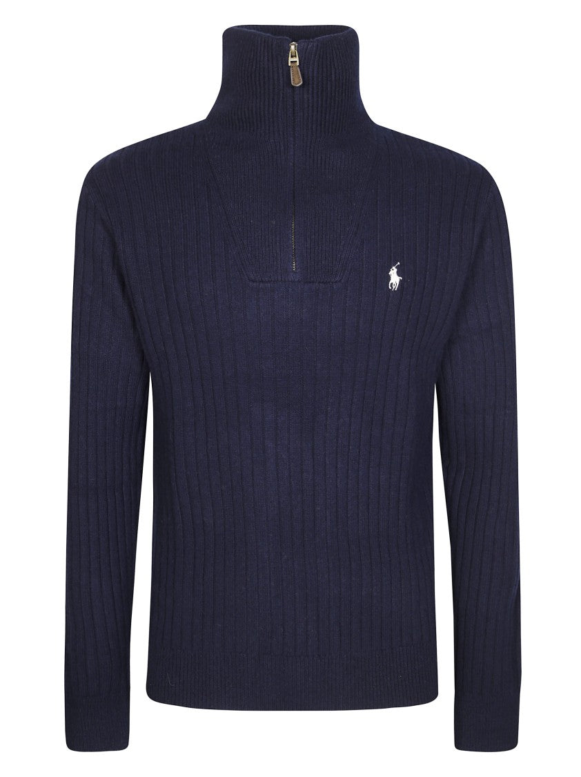 Polo Ralph Lauren Ribbed Knit Pullover With High Collar