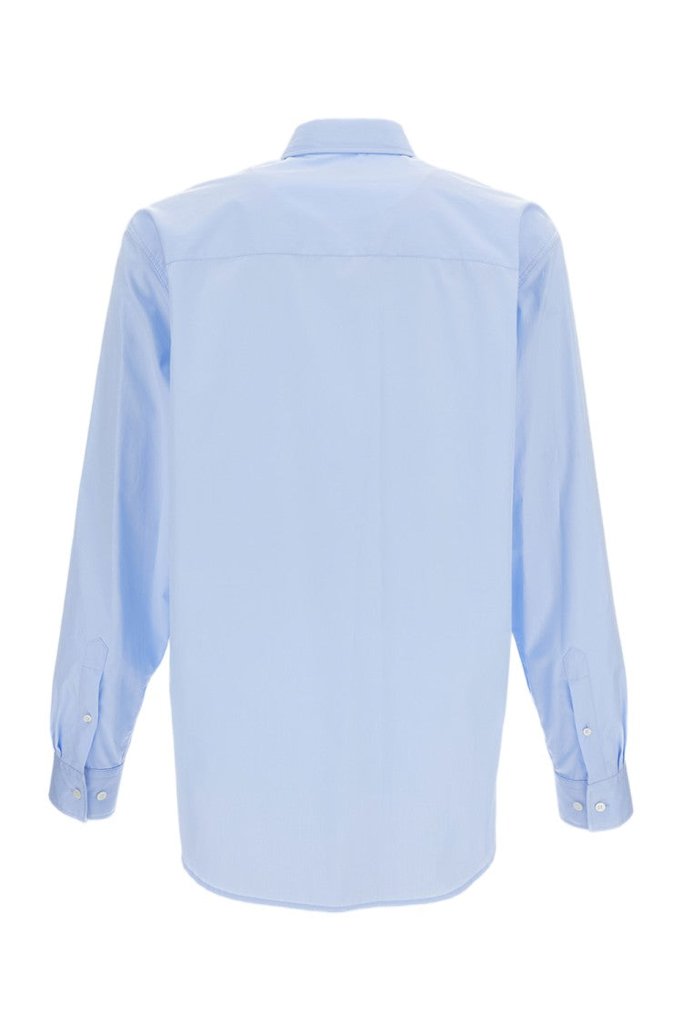 Dries Van Noten Light Blue Long Sleeve Shirt With Detachable Tie