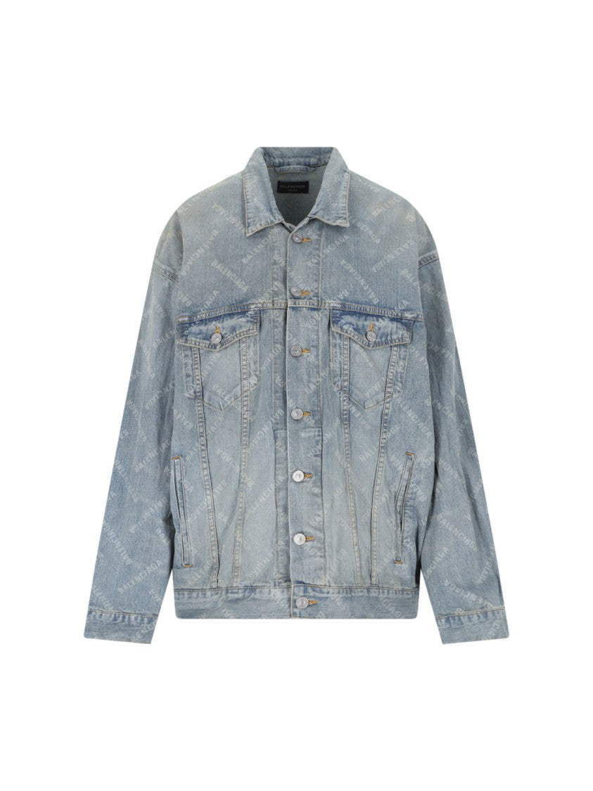 Balenciaga "Bal Diagonal" Denim Jacket – Light Blue