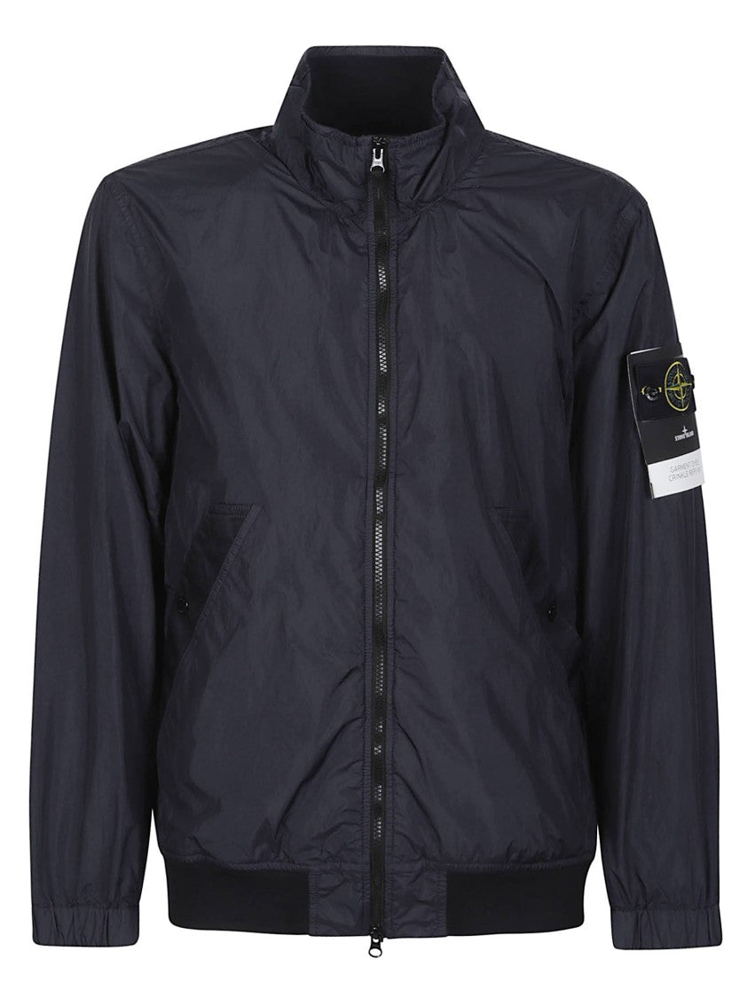 Stone Island Black Lightweight Polyamide Bomber Jacket