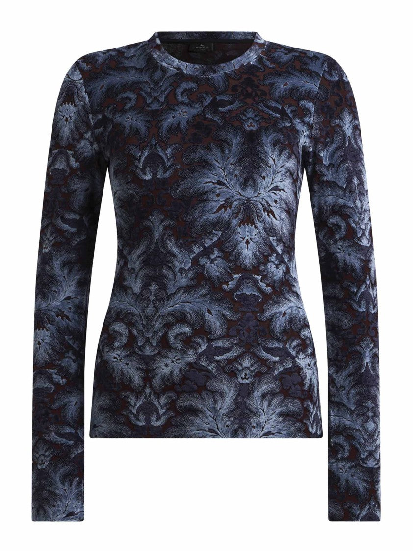 Etro Jacquard Chenille Long-Sleeved Top