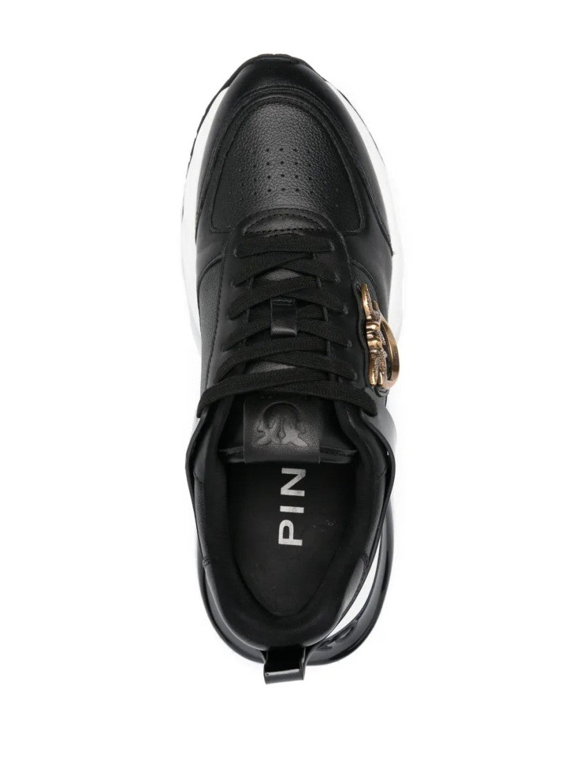 Pinko Black Ariel Chunky Sole Leather Trainers