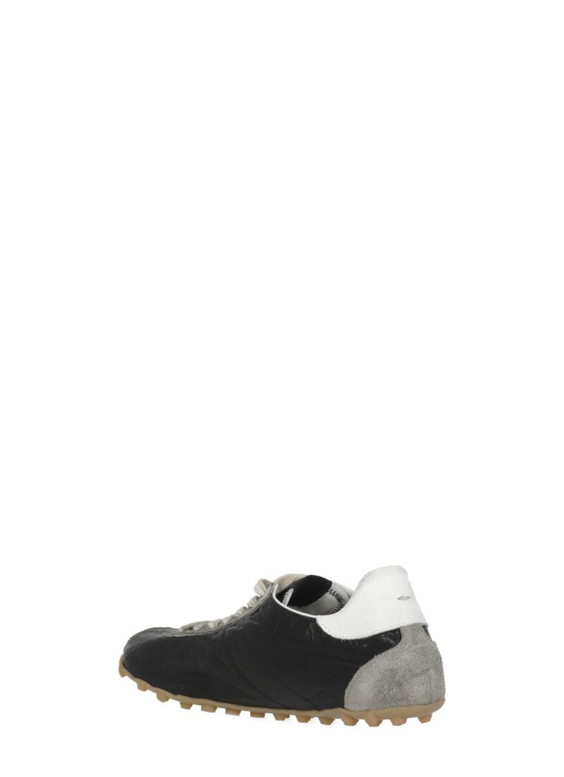Maison Margiela Black Leather Suede-Blend Sneakers