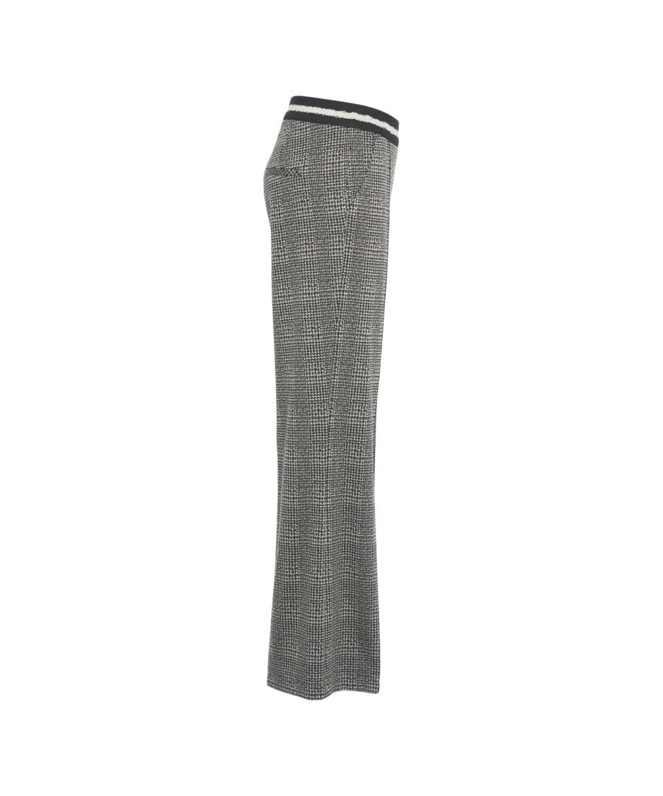 Cambio Wide-Leg Trousers With Elastic Waistband And Refined Pattern