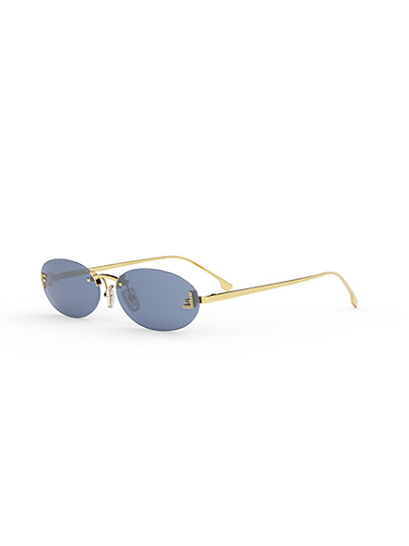 Fendi Oval-Tinted Sunglasses With Elongated Gold Temples
