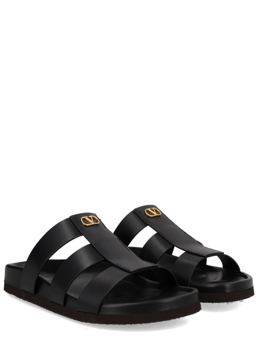 Valentino Garavani Studshield Strappy Leather Slide Sandals