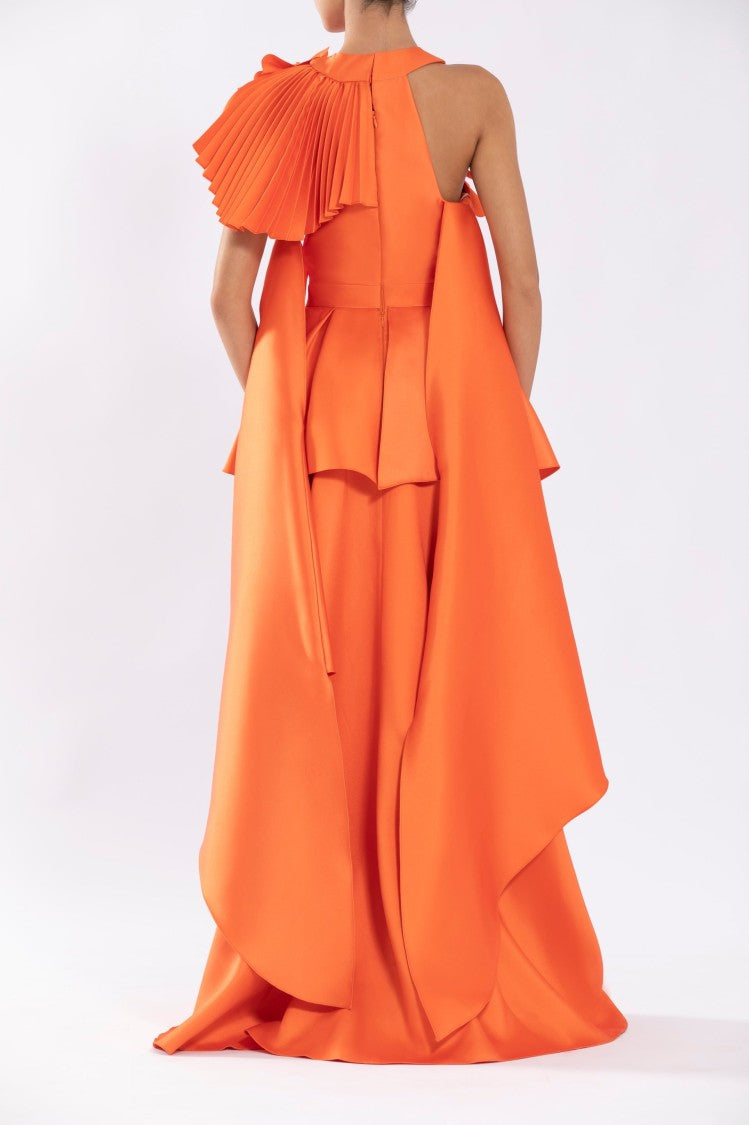 Saiid Kobeisy Mikado Jumpsuit With Asymmetrical Cuts And Matching Embroidery
