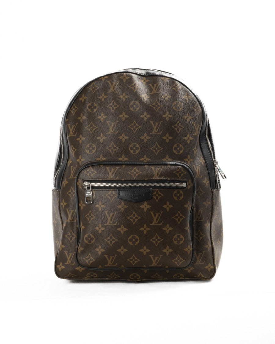 Louis Vuitton Spacious Monogram Canvas Backpack With Black Leather Accents