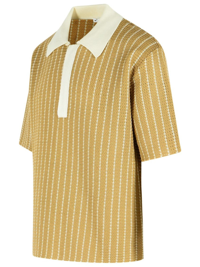 Jil Sander Beige Cotton Knit Polo Shirt