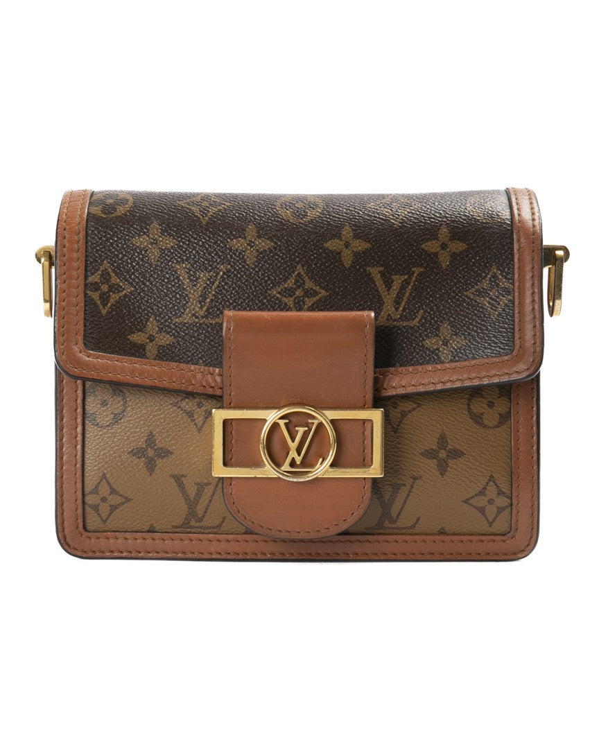 Louis Vuitton Brown Monogram Reverse Dauphine Bb Canvas Shoulder Bag