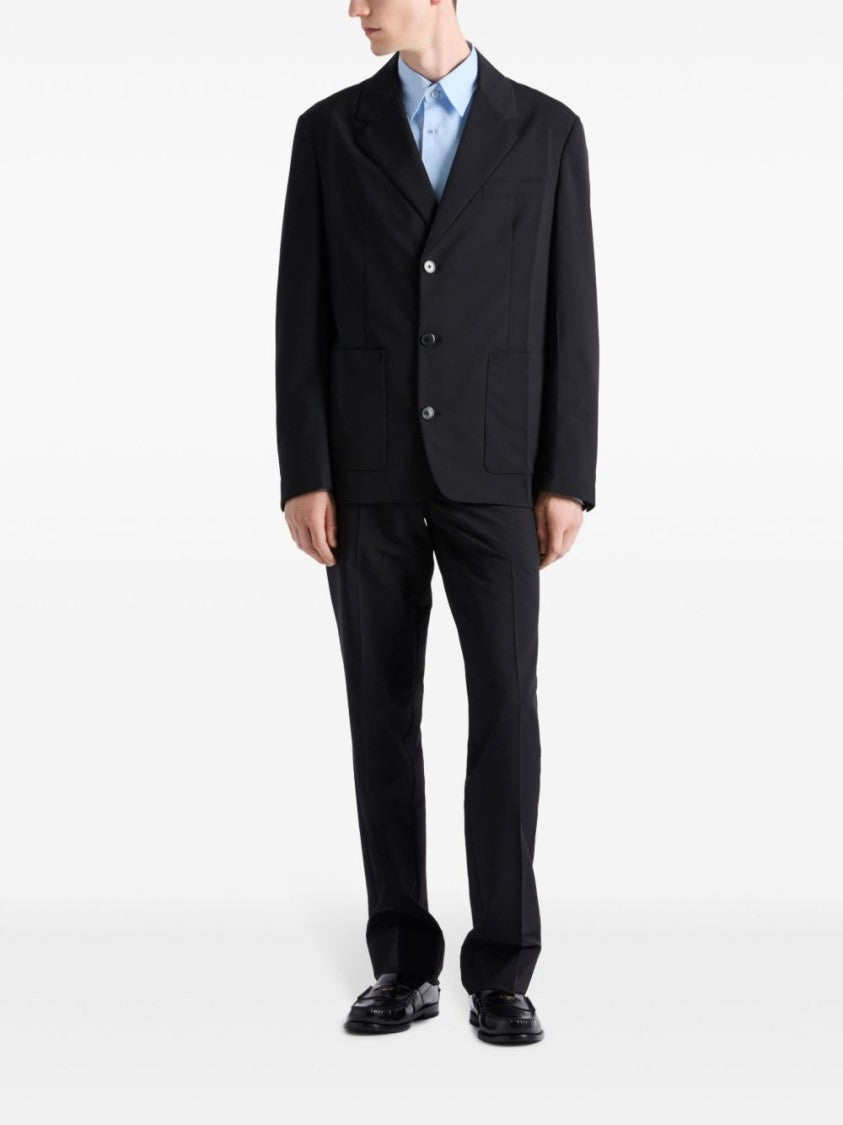 Prada Tailored Black Jacket With Notched Lapel