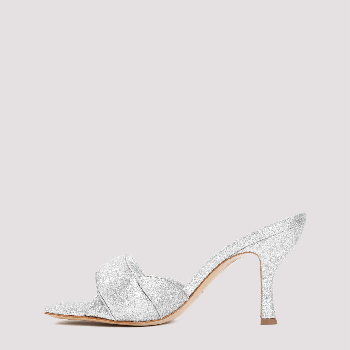 Gia Borghini Silver Glitter Alodie Sandals