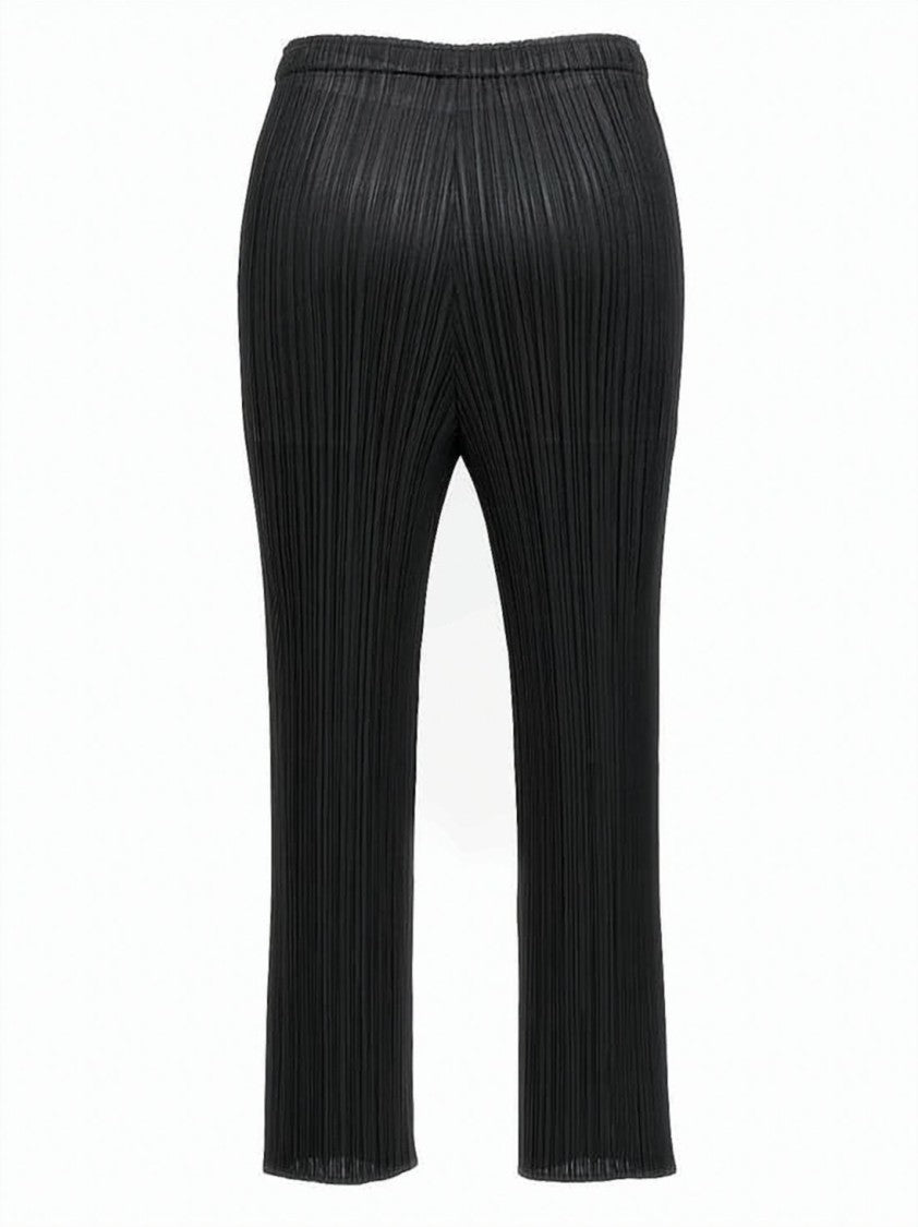 Pleats Please Cropped Pleated Pants With Relaxed Fit