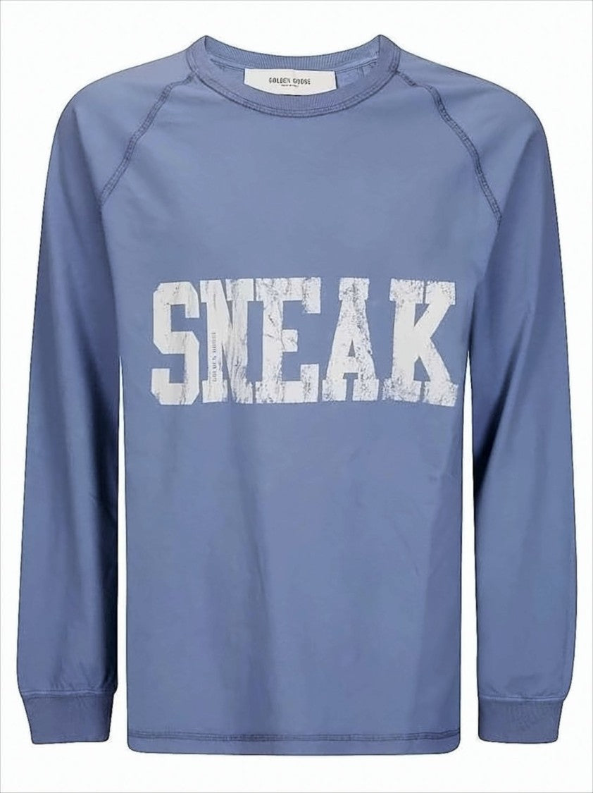 Golden Goose Relaxed Fit Long-Sleeve T-Shirt With Distressed Print