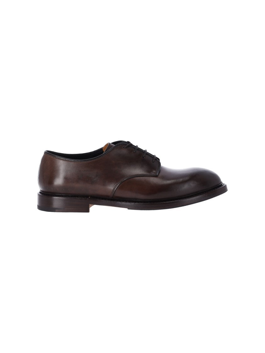 Premiata Dark Brown Leather Lace-Up Derby