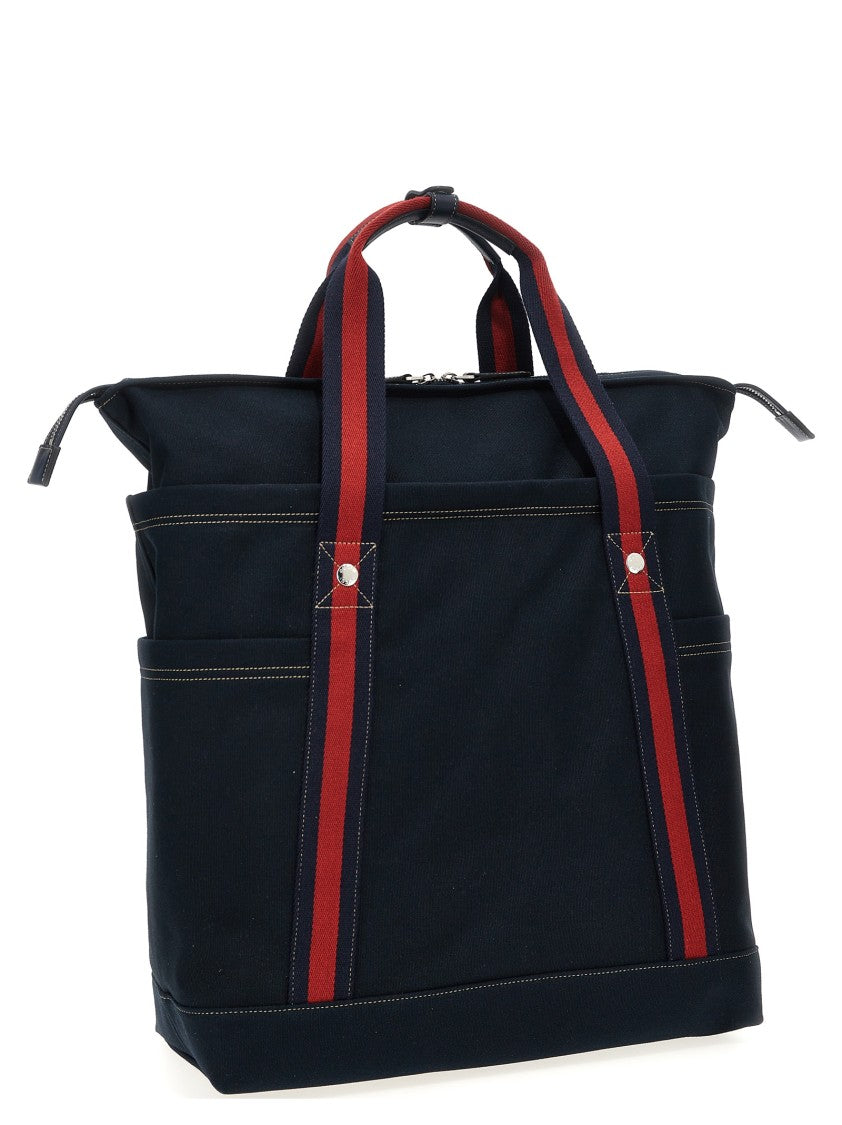 Gucci Structured Cotton Tote With Leather Accents