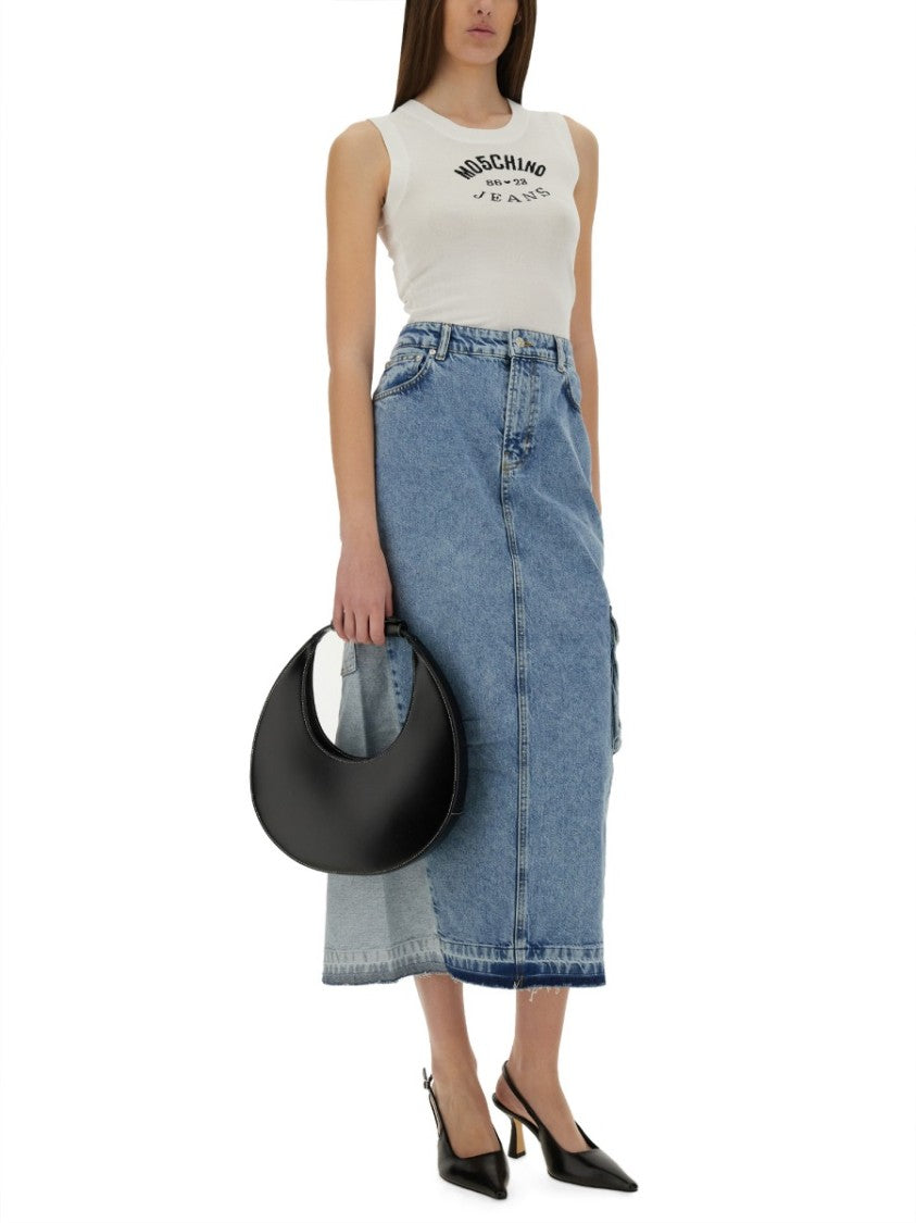 Moschino High-Waisted Long Denim Skirt