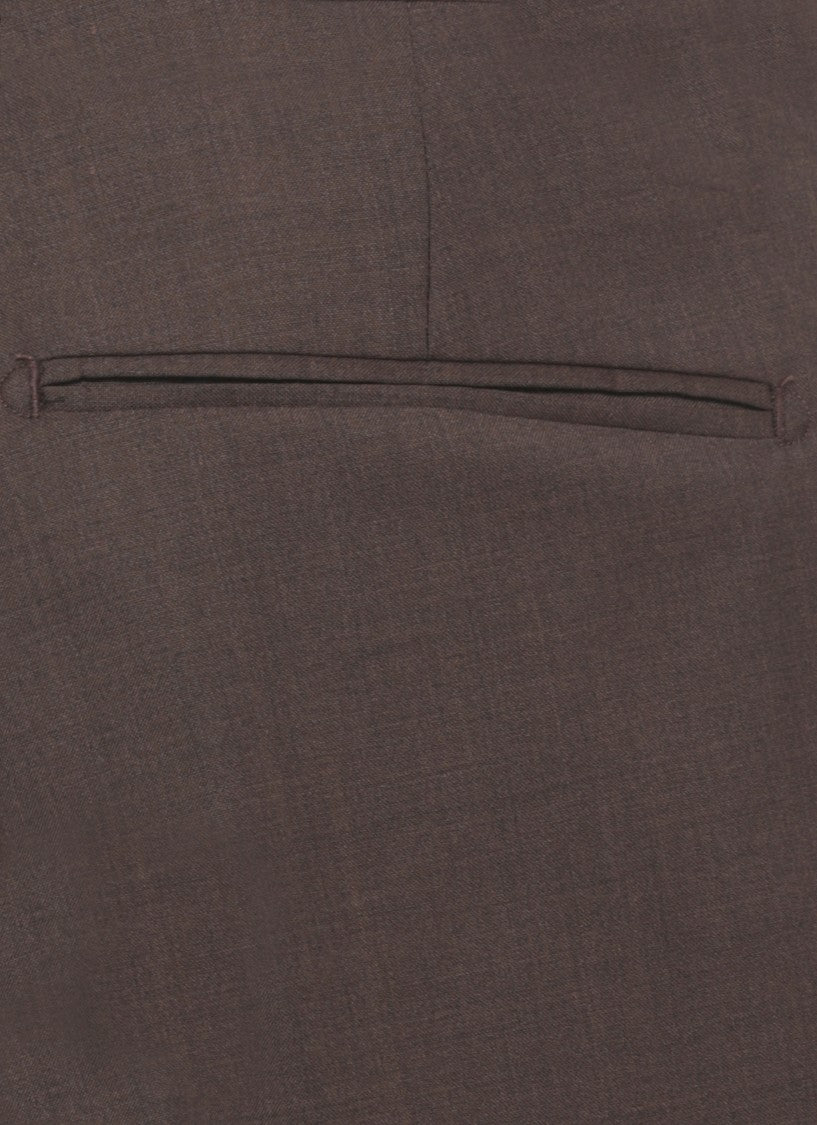 Briglia 1949 Brown Virgin Wool Straight-Leg Pants