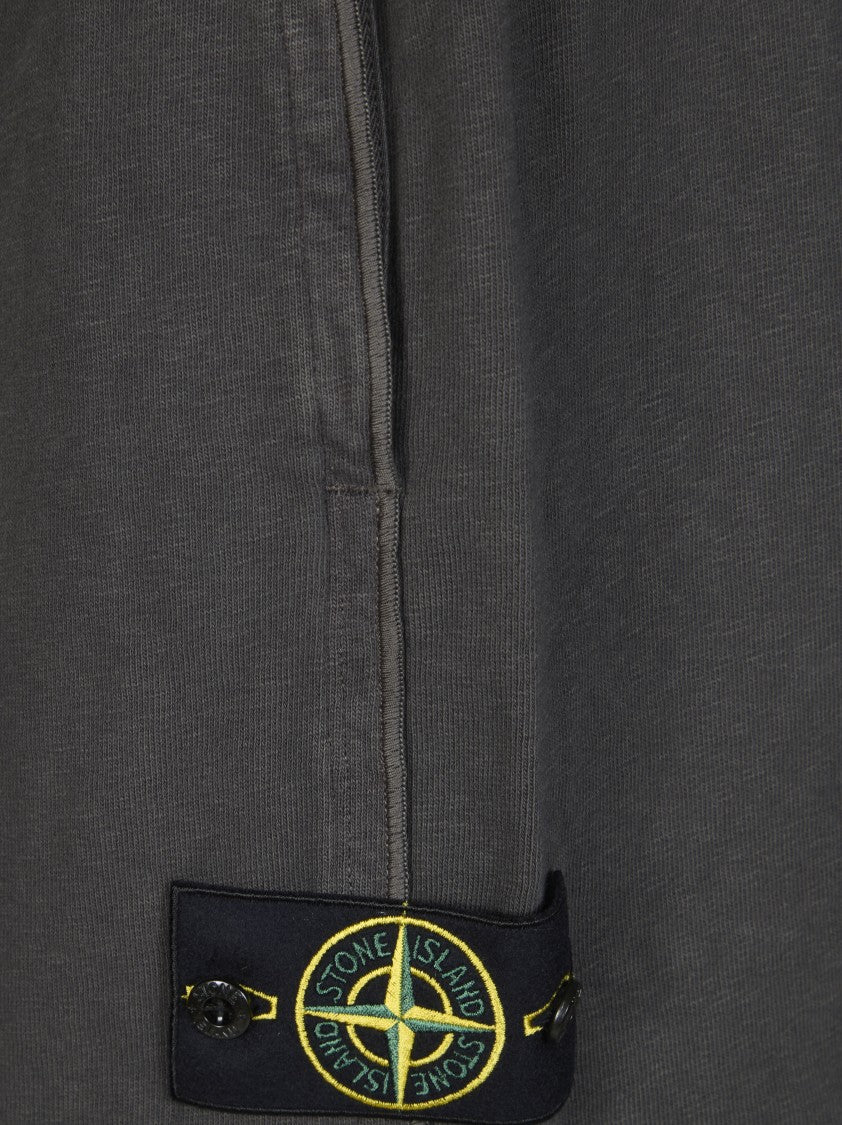 Stone Island Black Cotton Elastane Belt Shorts