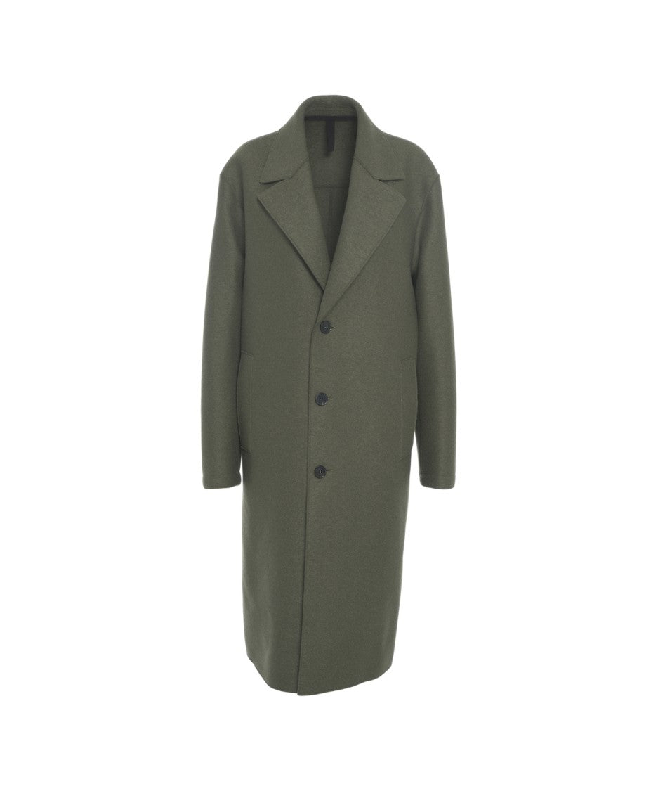 Harris Wharf London Maxi Length Wool Coat With Classic Button Closure