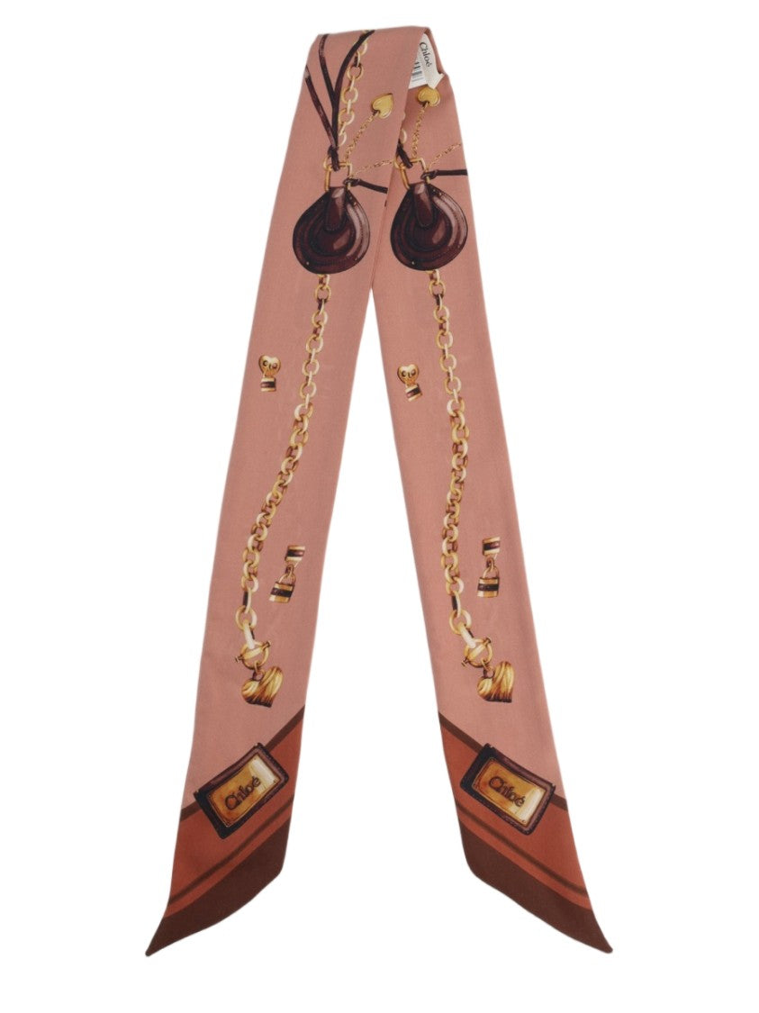 Chloé Paddington Dusty Rose Silk Scarf