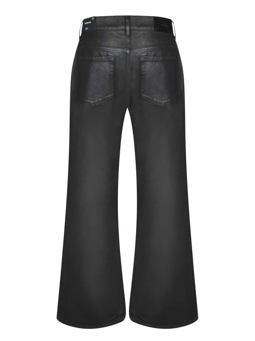 7 For All Mankind High-Rise Flared Black Jeans