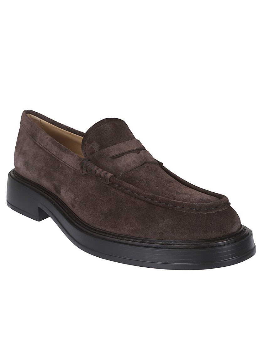 Tod's Dark Brown Suede Moccasin