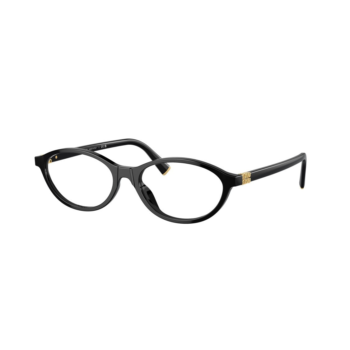 Miu Miu 0Mu 09Xv Oval Black Acetate Eyeglasses