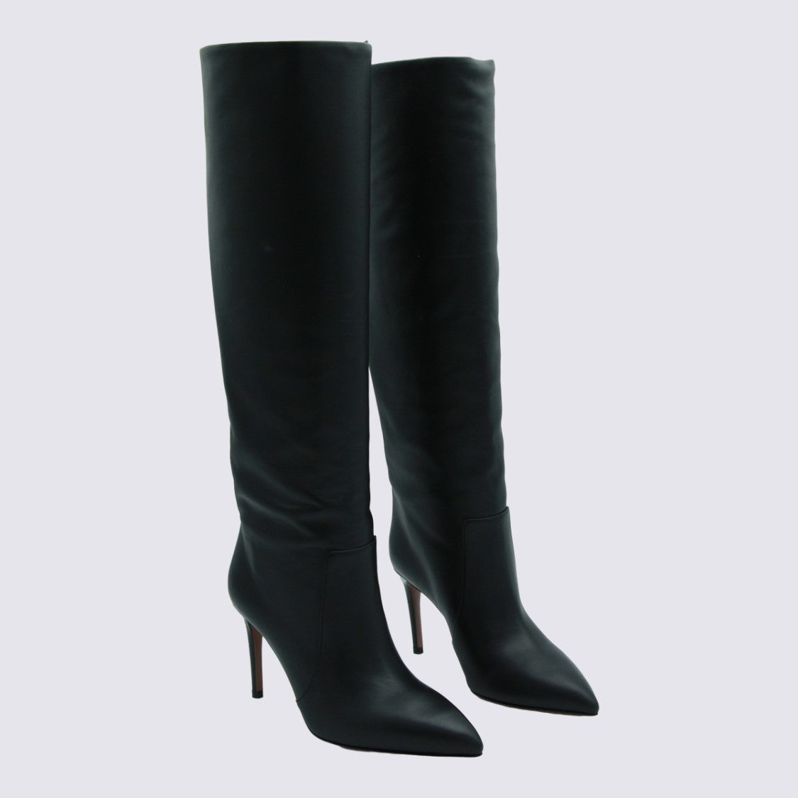 Paris Texas Pointed Toe Black Stiletto Boots With Tall Silhouette