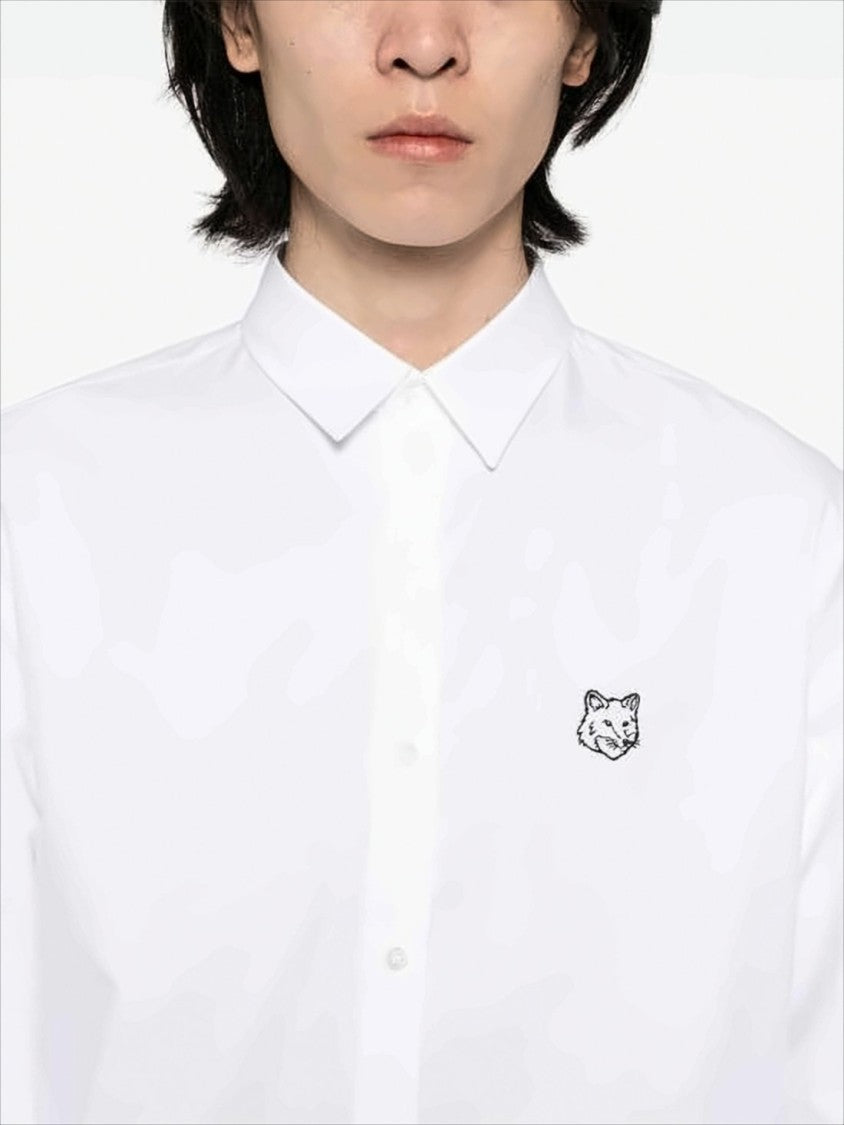 Maison Kitsuné Classic Long-Sleeve Cotton Shirt With Embroidered Fox Logo