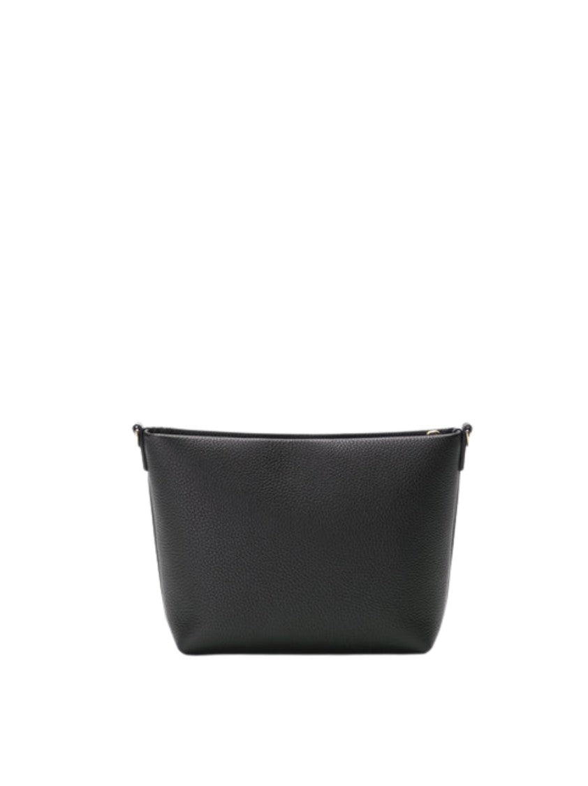 Mc2 Saint Barth Structured Black Handbag With Embossed Design