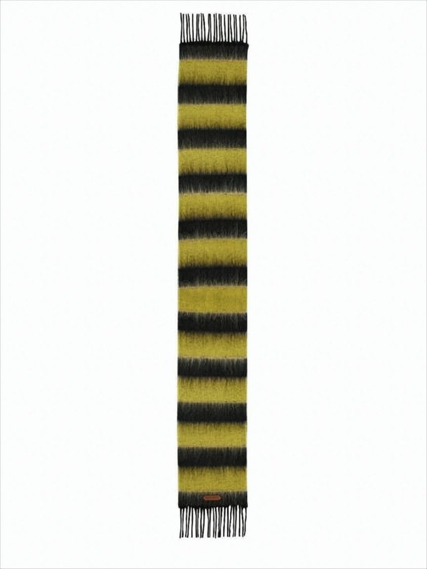 Marni Rectangular Striped Scarf With Fringed Edges