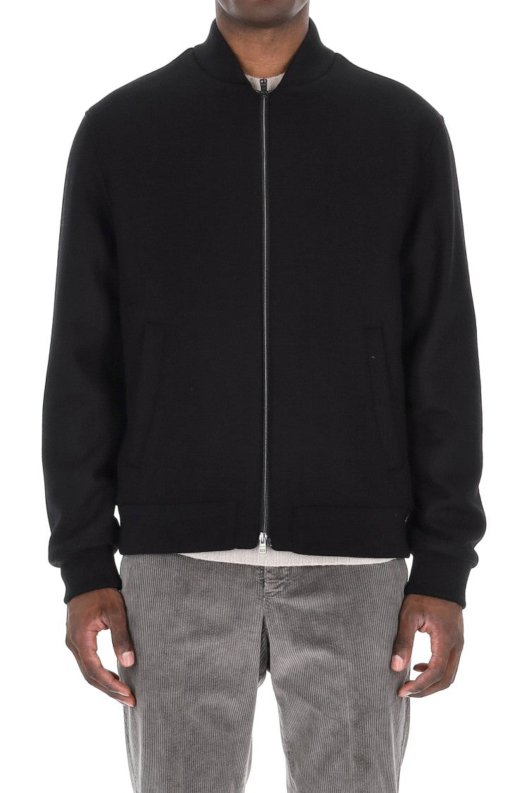 Herno Diagonal Wool Baseball Collar Bomber Jacket