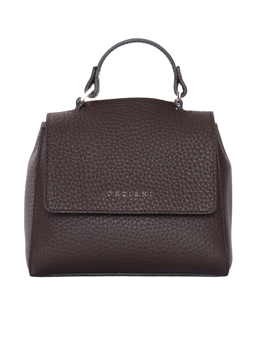 Claudio Orciani Mini Handheld Shoulder Bag In Pebbled Leather