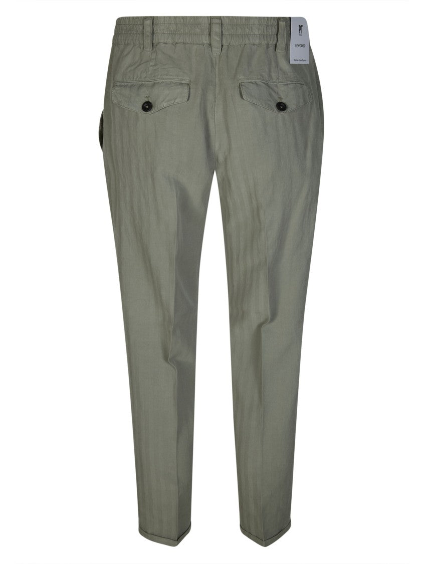 Pt01 Pt01 Green Tapered Carrot Trousers