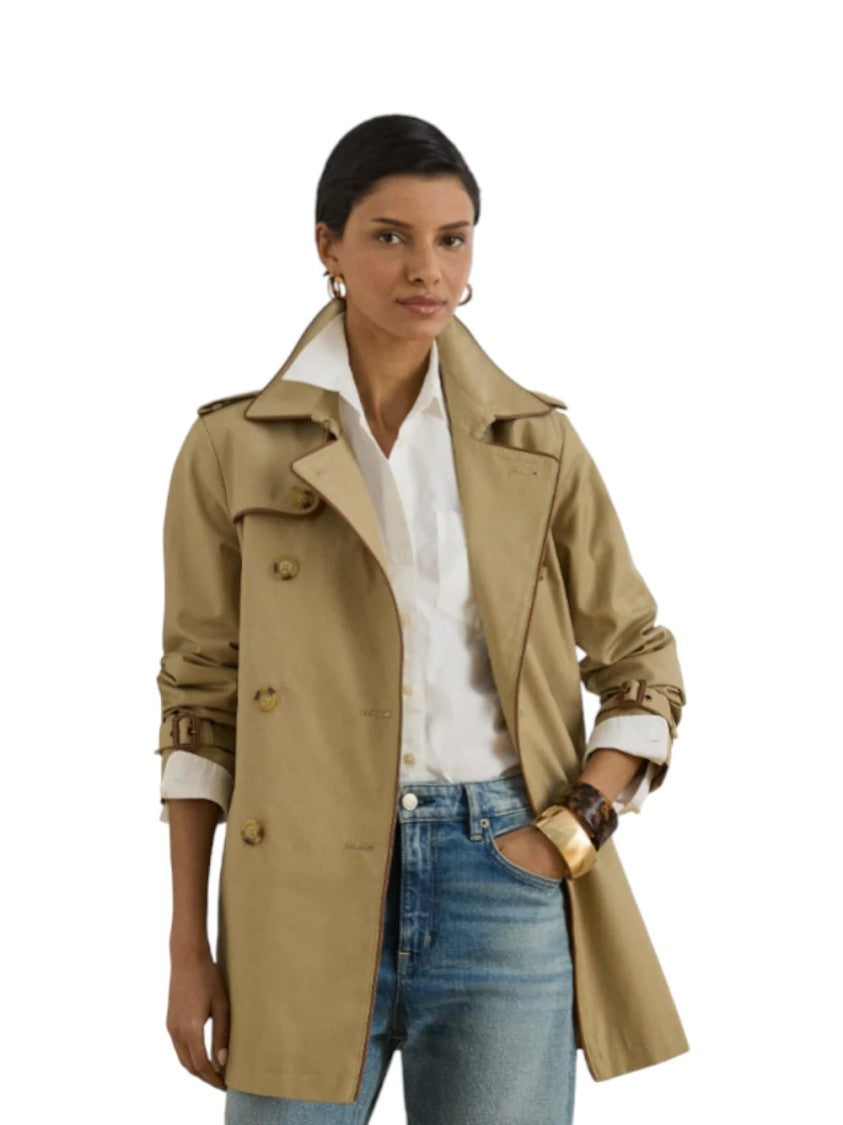 Lauren Ralph Lauren Light Beige Double Breasted Lined Trench