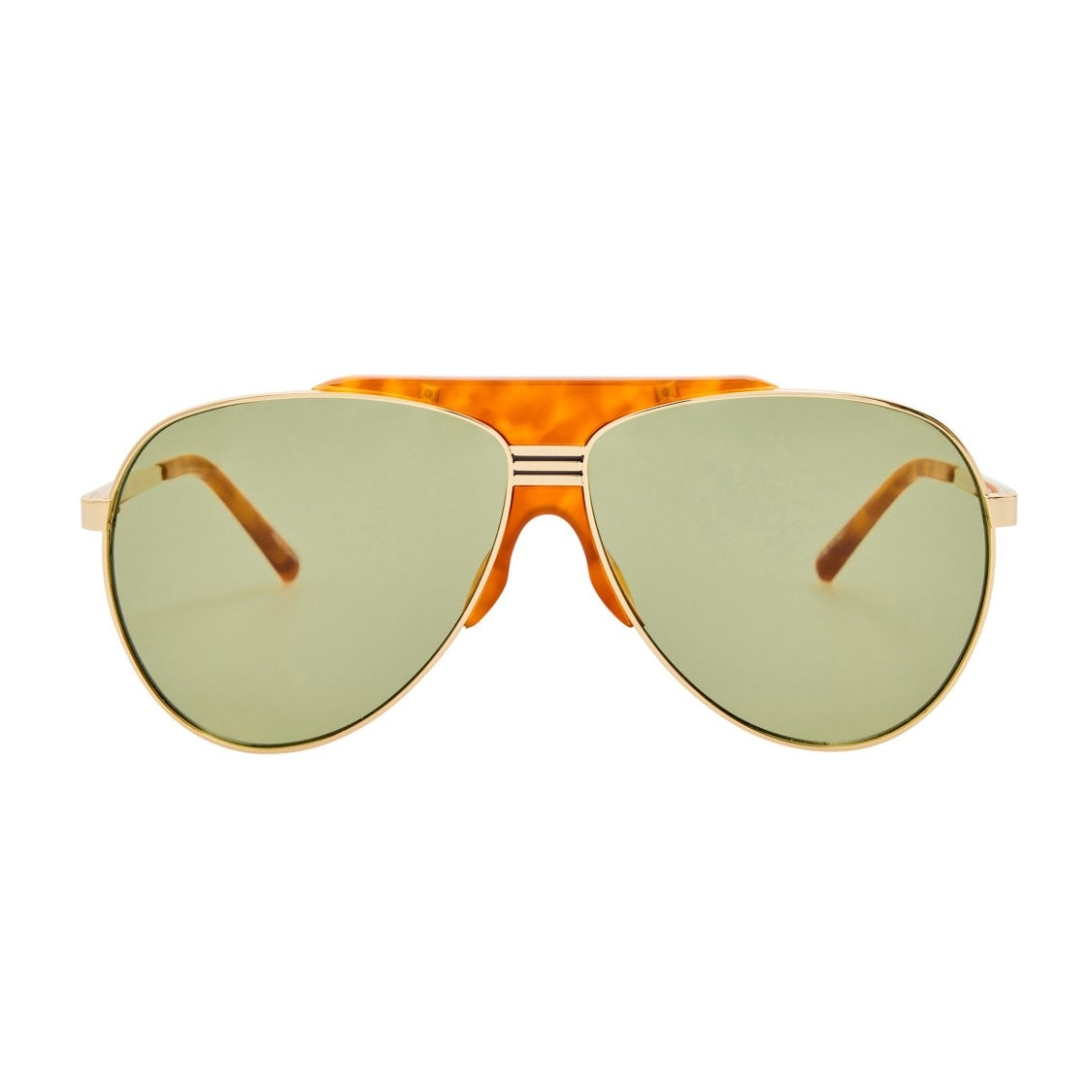Linda Farrow Aviator-Style Sunglasses With Gold-Tone Metal Frame